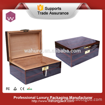 High-End Lacquer Spanish Cigar Box/Quality Blank Cigar Box With Lock